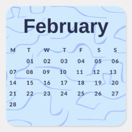Pegatinas mes del año - February (S'K)*2022 スクエアシール