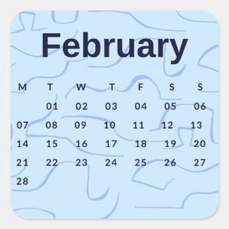 Pegatinas mes del año - February (S'K)*2022 スクエアシール