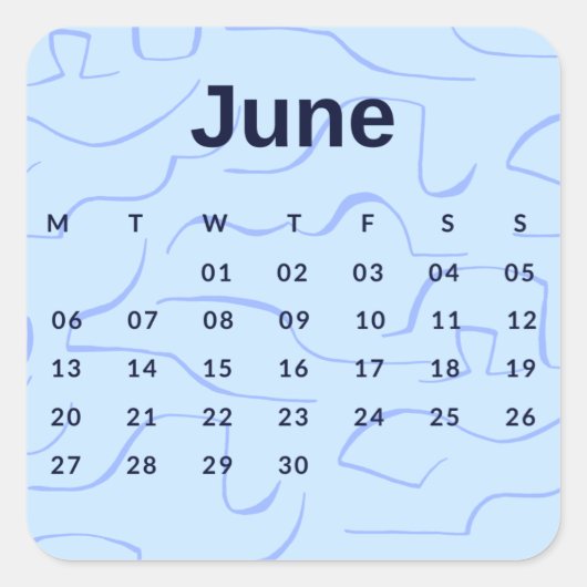 Pegatinas mes del año - June (S'K) *2022 スクエアシール (正面)