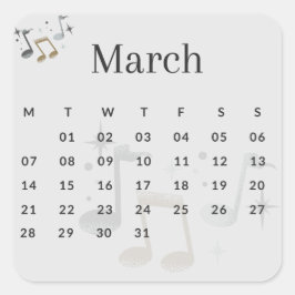 Pegatinas mes del año - March (S'I) *2022 スクエアシール
