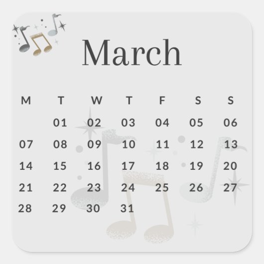 Pegatinas mes del año - March (S'I) *2022 スクエアシール (正面)
