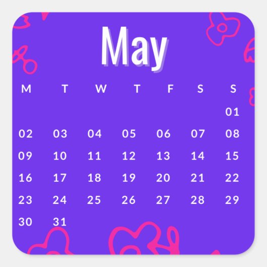 Pegatinas mes del año - May (S'C) スクエアシール (正面)