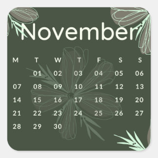 Pegatinas mes del año - November (S'L) *2022 スクエアシール