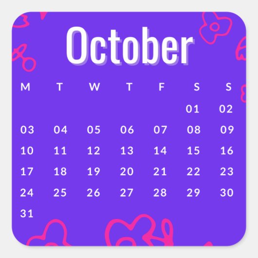 Pegatinas mes del año - October (S'C) スクエアシール (正面)