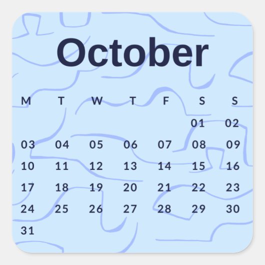 Pegatinas mes del año - October (S'K) *2022 スクエアシール (正面)