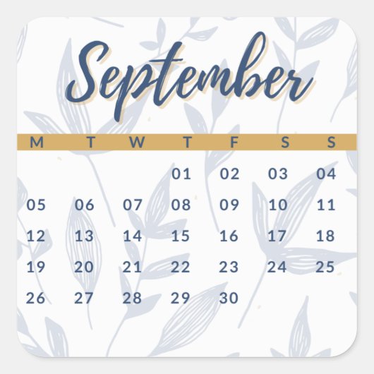 Pegatinas mes del año - September (S'A) スクエアシール (正面)