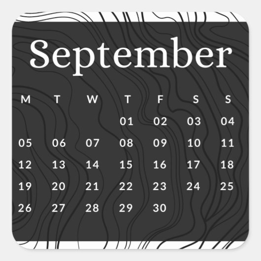 Pegatinas mes del año - September (S'B) スクエアシール (正面)