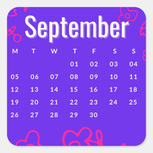 Pegatinas mes del año - September (S'C) スクエアシール (正面)