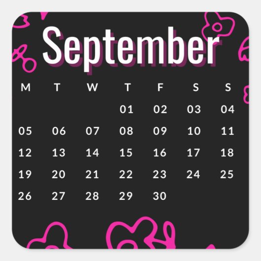 Pegatinas mes del año - September (S'D) スクエアシール (正面)
