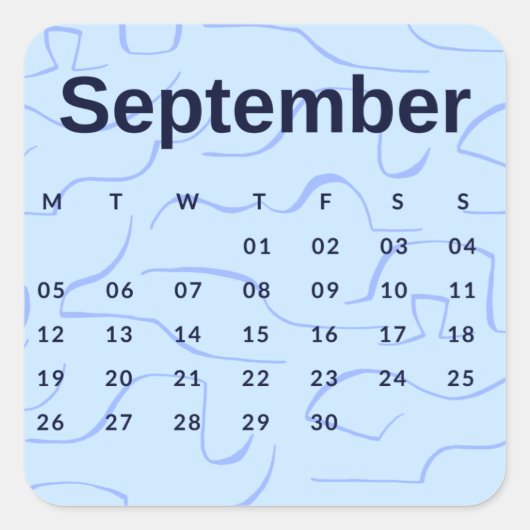 Pegatinas mes del año - September (S'K) *2022 スクエアシール (正面)