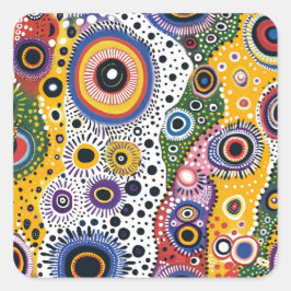 Pegatinas Psicodélicas Efecto Caleidoscopio スクエアシール