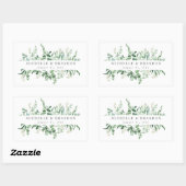 Pegatinawater colored eucalyptus wedding thank you 長方形シール (シート)