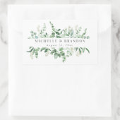 Pegatinawater colored eucalyptus wedding thank you 長方形シール (バッグ)