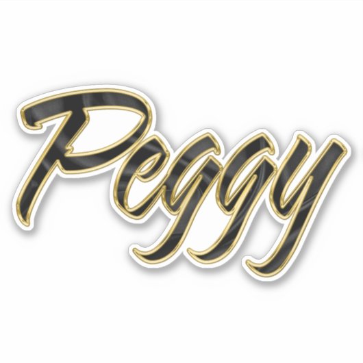 Peggy black gold Lettering Aufkleber Sticker シール (正面)