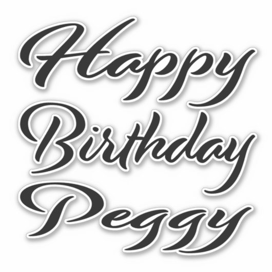 Peggy Name Vorname black Sticker Geburtstag シール (正面)