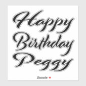 Peggy Name Vorname black Sticker Geburtstag シール (シート)