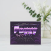 Peggy Name Vorname lila Postkarte Geburtstag ポストカード (スタンド正面)