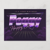 Peggy Name Vorname lila Postkarte Geburtstag ポストカード (正面)