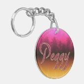 Peggy Vorname Name golden pink Schlüsselanhänger キーホルダー (正面左)