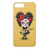 PEIの旗のギターを演奏している砂糖のスカルの女の子 Case-Mate iPhoneケース (裏面)