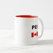 PEIカナダ国旗の淡い色 ツートーンマグカップ (正面右)