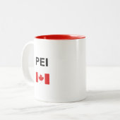 PEIカナダ国旗の淡い色 ツートーンマグカップ (正面左)