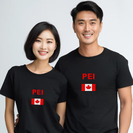 PEIカナダ国旗の濃い色 Tシャツ