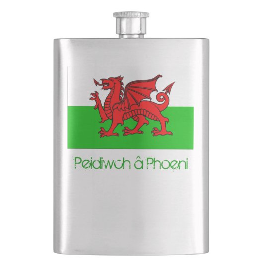 Peidiwchのâ PhoeniウェールズHipflask フラスク (正面)