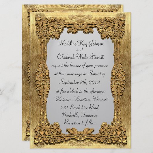 Peiffer 6.5 x 8.75 Monogram Weding Invite（Peiffer  招待状 (正面/裏面)