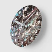 Peinture abstraite artisanale - Kook Art - Horloge ラウンド壁時計 (傾斜)