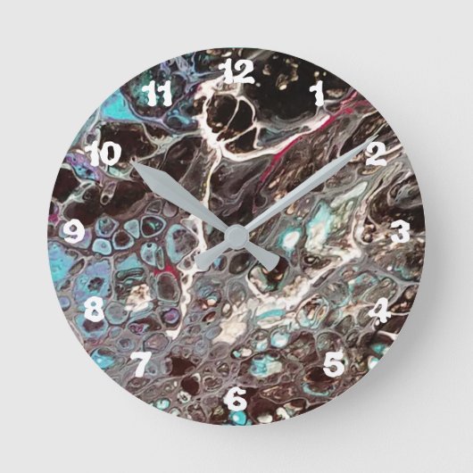 Peinture abstraite artisanale - Kook Art - Horloge ラウンド壁時計 (正面)