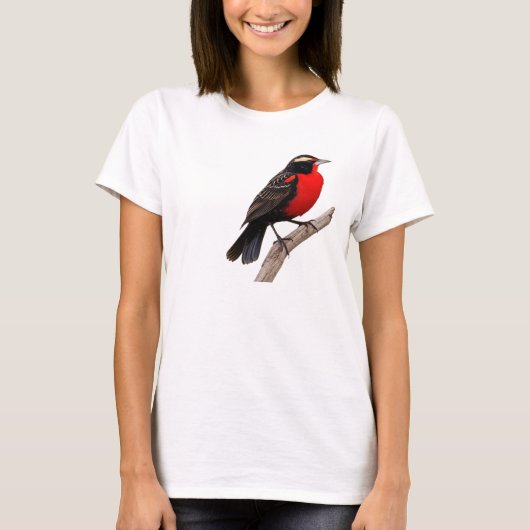 peito-vermelho-grande (Sturnella defilippii), Tシャツ (正面)