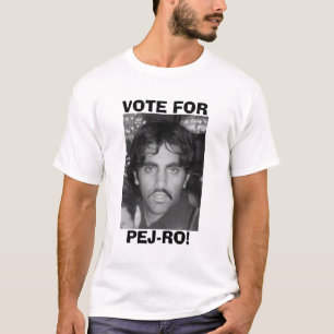 Pej roのための黒く及び白い投票 tシャツ