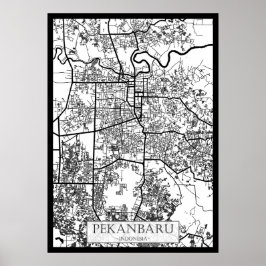 Pekanbaru Indonesia City Map ポスター
