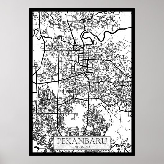 Pekanbaru Indonesia City Map ポスター (正面)