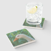 Pekinの白いアヒル ストーンコースター (横)