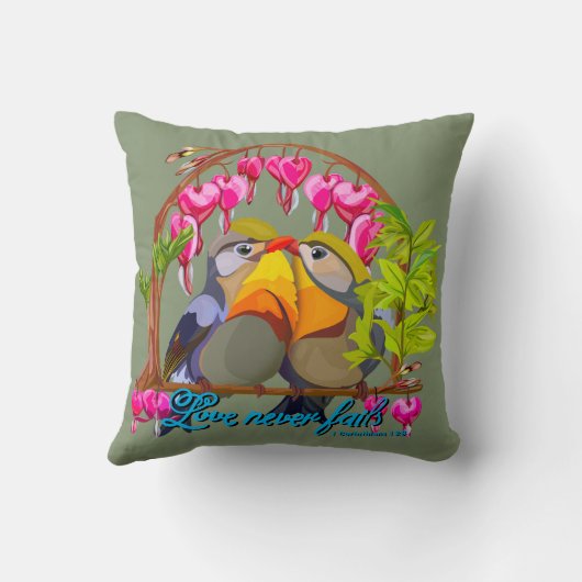 Pekin Robins—Leiothrix Love Never Fails クッション (裏面)
