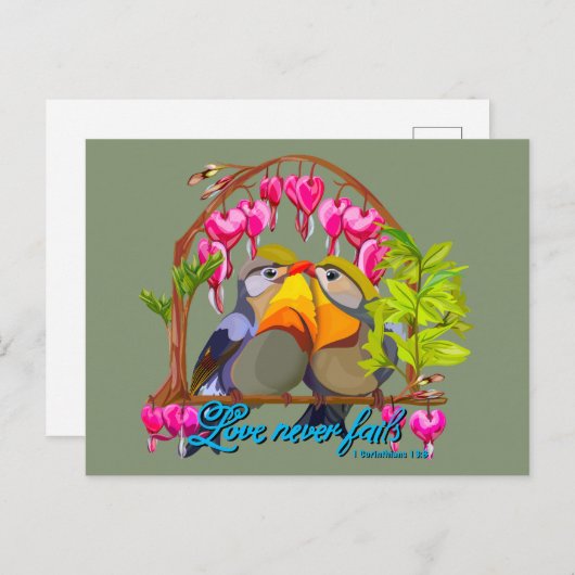 Pekin Robins—Leiothrix Love Never Fails ポストカード (正面/裏面)