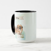 Pekinese Watercolor Personalized Dog マグカップ (正面左)