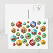 Pekingeseのクリスマスオーナメント シーズンポストカード (正面/裏面)