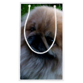 Pekingeseの愛らしい子犬 スモールペーパーバッグ (正面)