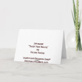 Pekingeseの"堅いトラのベイリー"の挨拶状 シーズンカード (裏面)