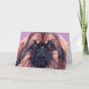 Pekingeseの"堅いトラのベイリー"の挨拶状 シーズンカード