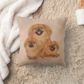 Pekingeseはコラージュの後をつけます クッション (ブランケット)