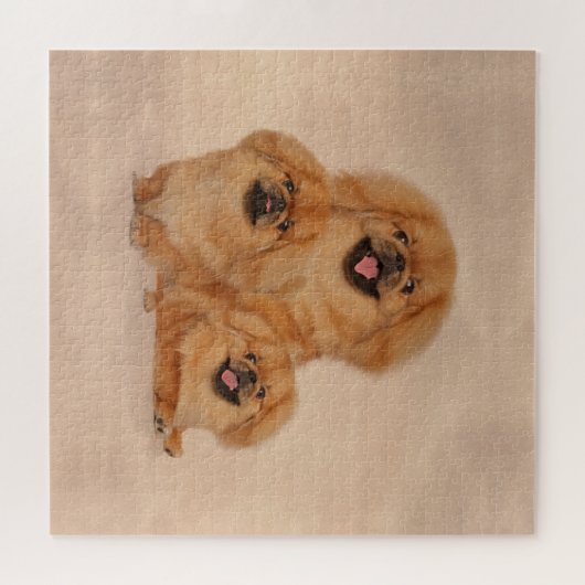 Pekingeseはコラージュの後をつけます ジグソーパズル (横)