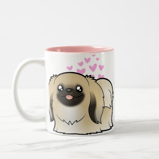 Pekingese愛(切られるショー) ツートーンマグカップ (左)