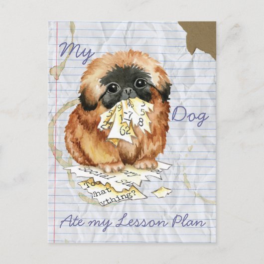 Pekingese 食べ My Lesson Plan ポストカード (正面)