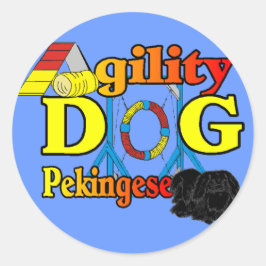 Pekingese_Agilityギフト ラウンドシール