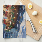 Pekingese Christmas Boat Holiday キッチンタオル (四つ折り)