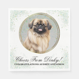 Pekingese Dog 結婚'Napkins With Dogs Photo スタンダードランチョンナプキン